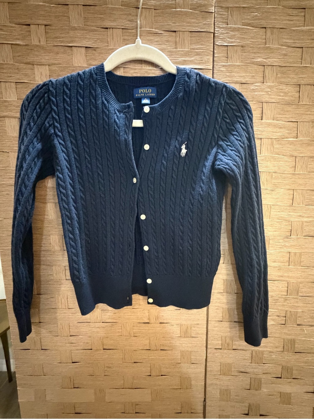 Polo by Ralph Lauren Navy Cable-Knit Button Cardigan - Picture 4 of 7